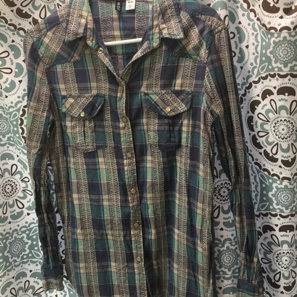 Urban Outfitters BDG Pearl Snap plaid shirt